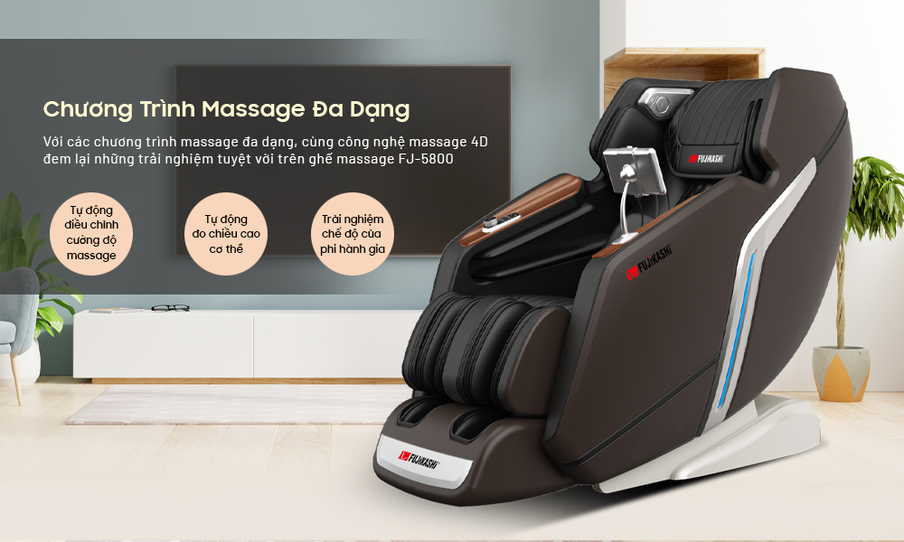 Ghế massage Fujikashi FJ-5800 tích hợp chương trình massage đa dạng