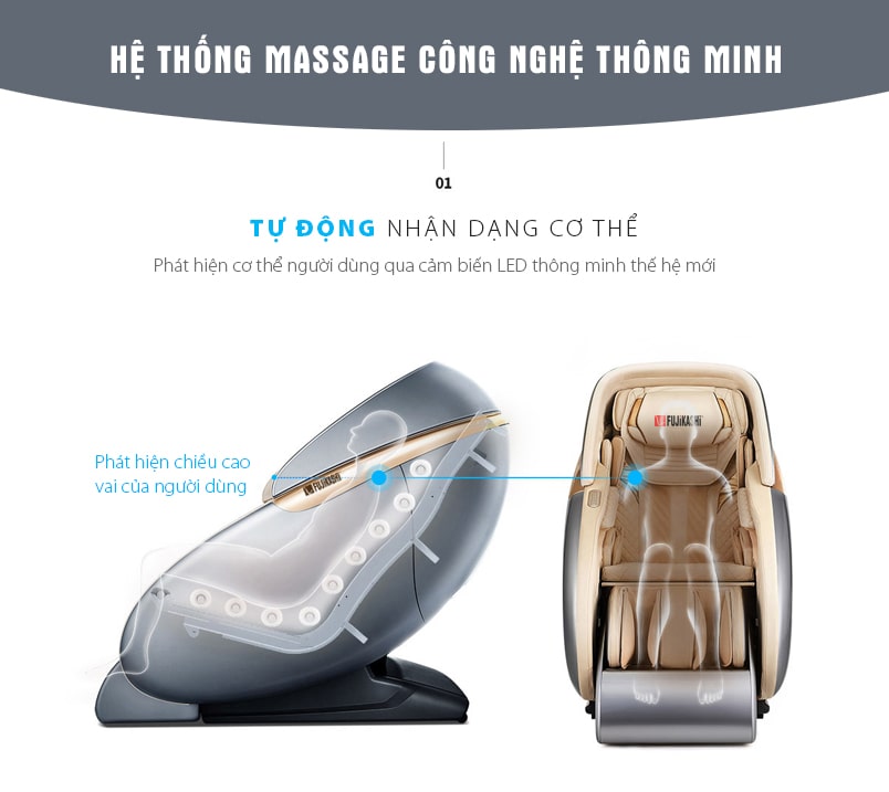 Hệ thống massage thông minh của ghế mát xa nhập khẩu Fujikashi FJ-6500